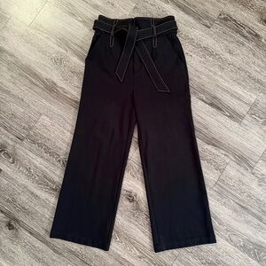 Anthropologie Maeve Irina Relaxed Ponte Black Wide Leg